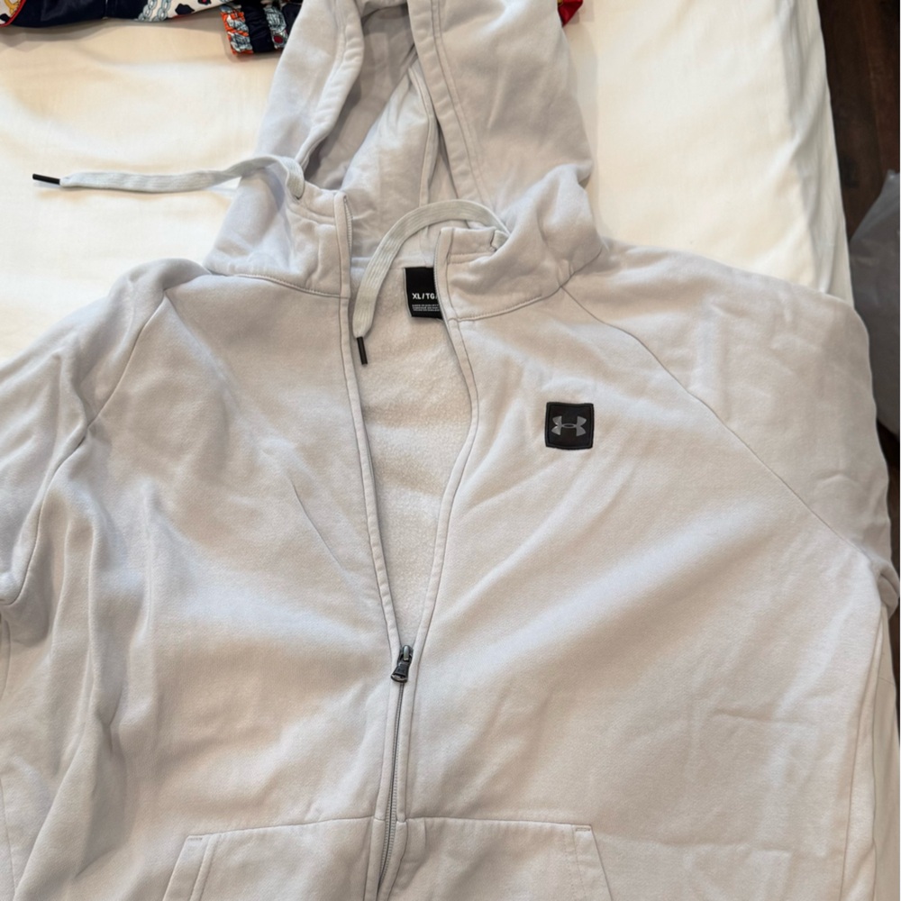 Under Armour Light Gray Zip-Up Hoodie